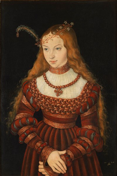 Retrato da princesa Sibylle de Cleve de Lucas Cranach the Elder